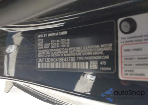 2024 BMW M2 z USA, uszkodzony, nr VIN 3MF13DM0XR8E43785